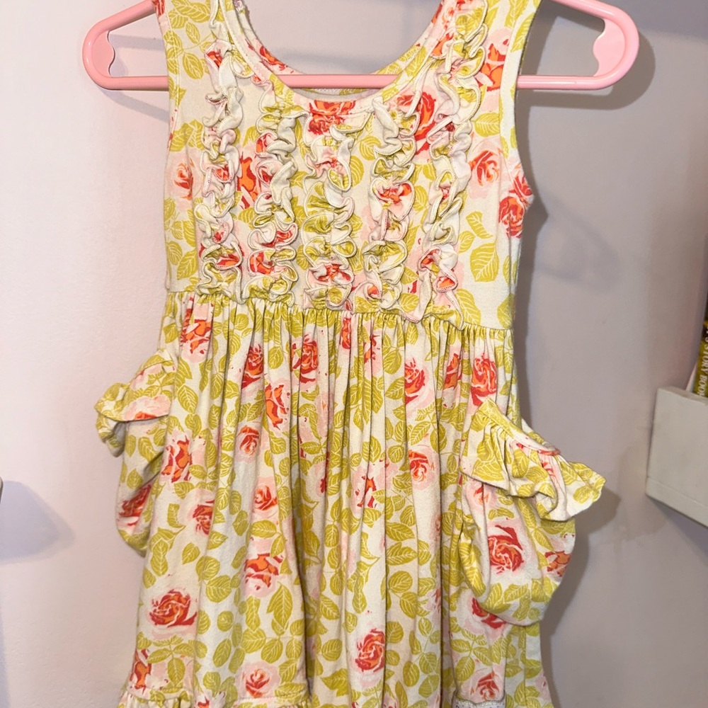 Floral Kids Dress with Ruffle Details